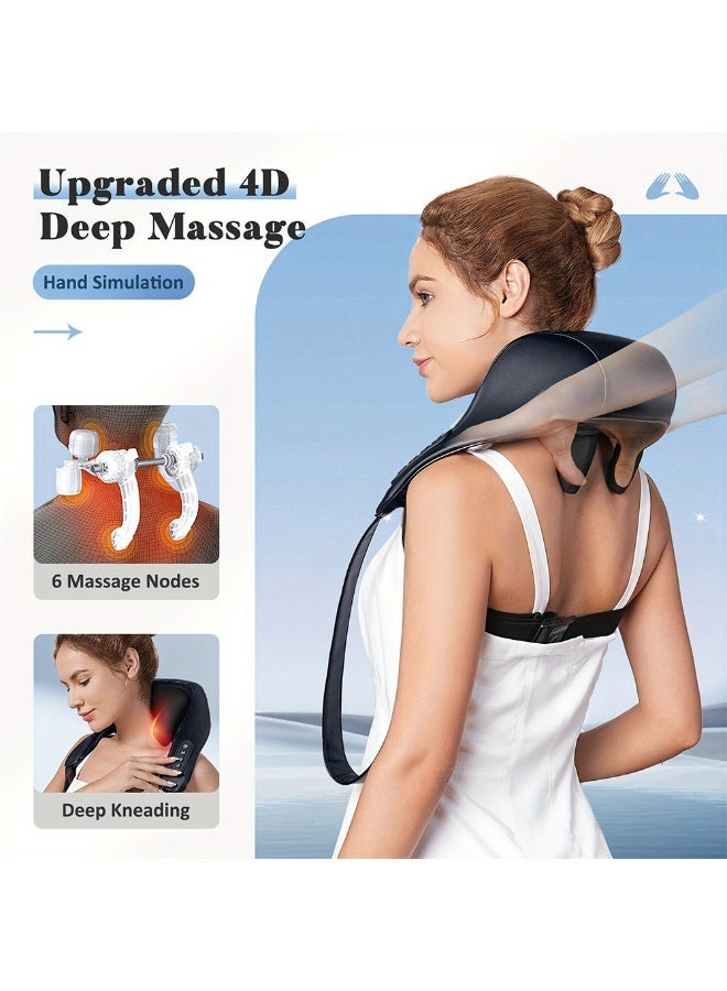 FDTY Shiatsu Neck Massager with Heat, 3D Deep Tissue Kneading Massager for Neck Back Shoulder Foot Leg, Muscle Relax for Home Car, Comfort Gift for Women Men(Black) - Image 2